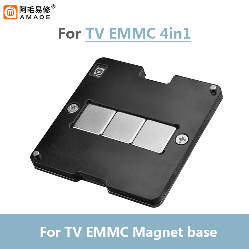 AMAOE TV EMMC 4 in1 BGA Reballing Stencil Set per BGA169 BGA153 con Base magnetica e scheda di posizione piantare Tin Net Kit