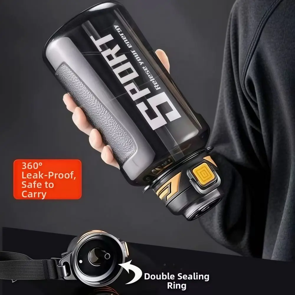 

1000ml/1500ml Sports Water Bottle Large Capacity LeakProof Drinking Bottles Plastic with Straw Fitness Water Bottle