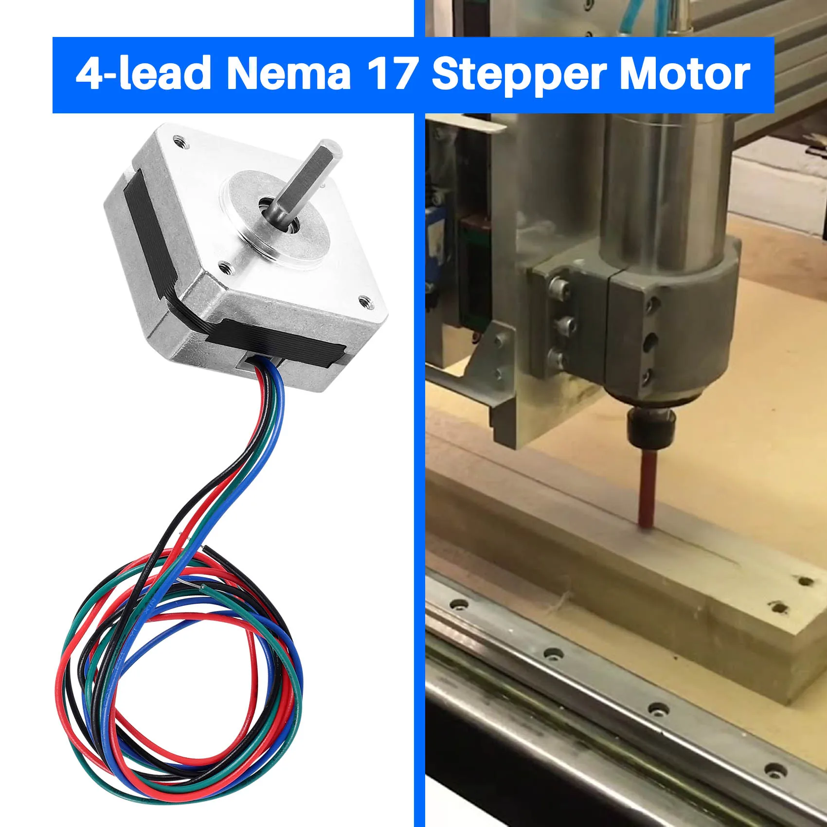 Stepper 4-Lead Nema 17 Motor Stepper 20Mm 1A 13Ncm(18.4Oz.In) 42 Motor Nema17 Stepper untuk Diy 3D Printer Cnc