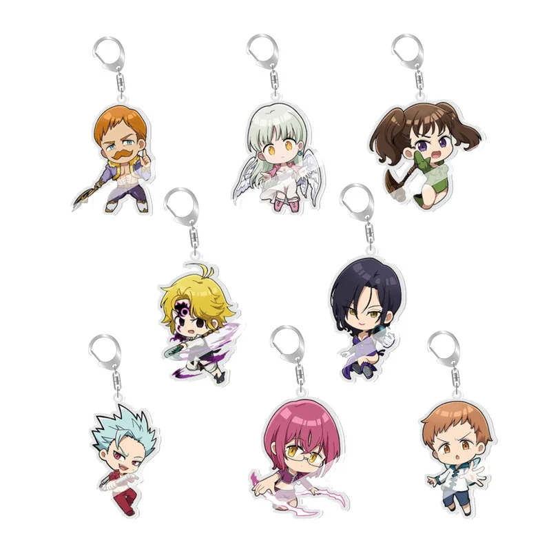 Meliodas Elizabeth Liones Diane Ban Harlequin Gowther Merlin Escanor Popular Anime Peripheral Acrylic Keychain Backpack Pendant