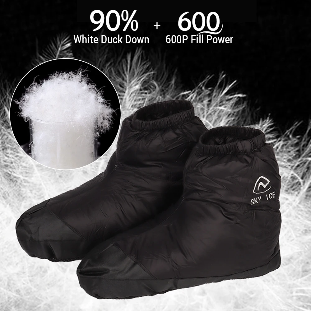 Waterproof Down Slipper Boots Lightweight Down Socks Stuffed Booties Keep Warm In Winter Down Feet Covers