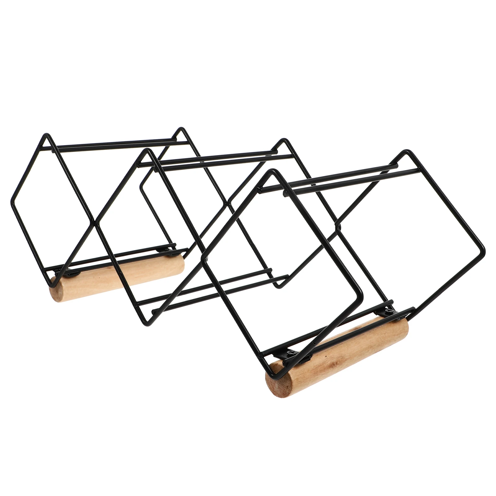 

Rack Shelf Iron Holder Display Rack Home Shelf Thickened Wire Wooden Foot Pad Round Polished Craftsmanship