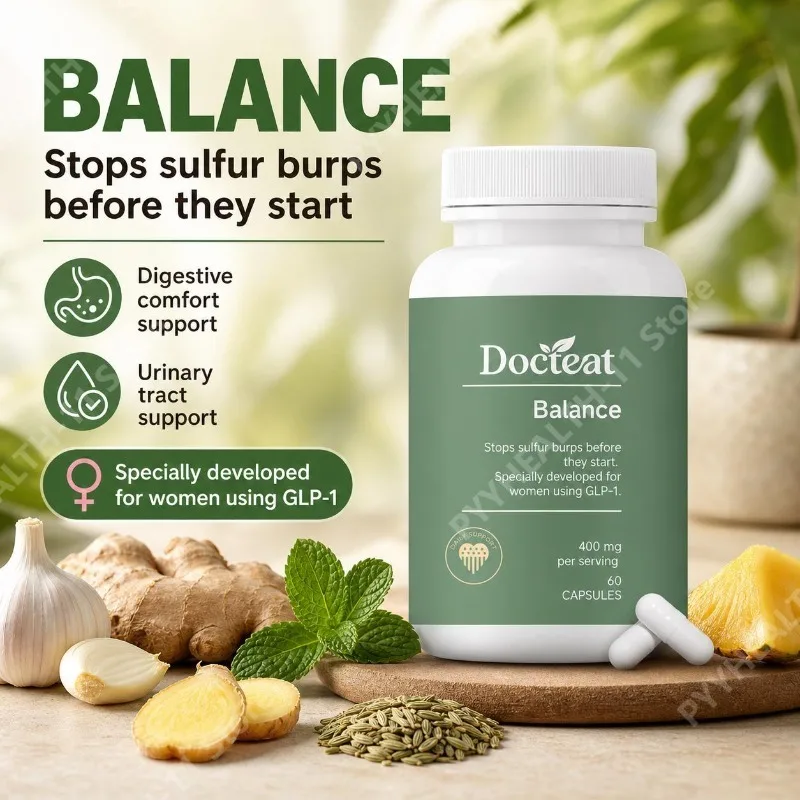 Docteat Balance Capsules for Urinary Tract Support with Digestive Comfort, Garlic Ginger Fennel Extracts & Bromelain 60 Capsules