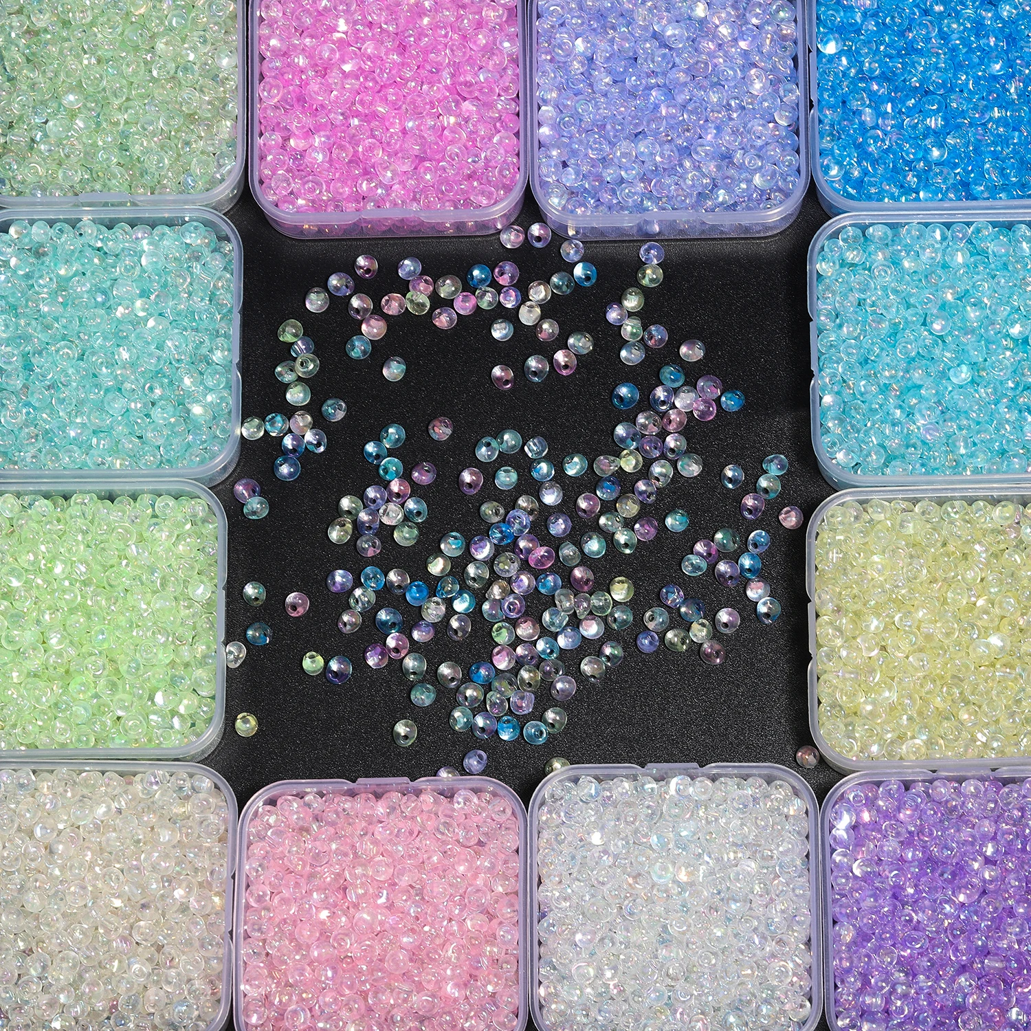 300pcs Boxed 4x5mm Waterdrop Glass Seed Beads Loose Spacer Beads for Jewelry Making Diy Earring Bracelet  Necklaces Accessories