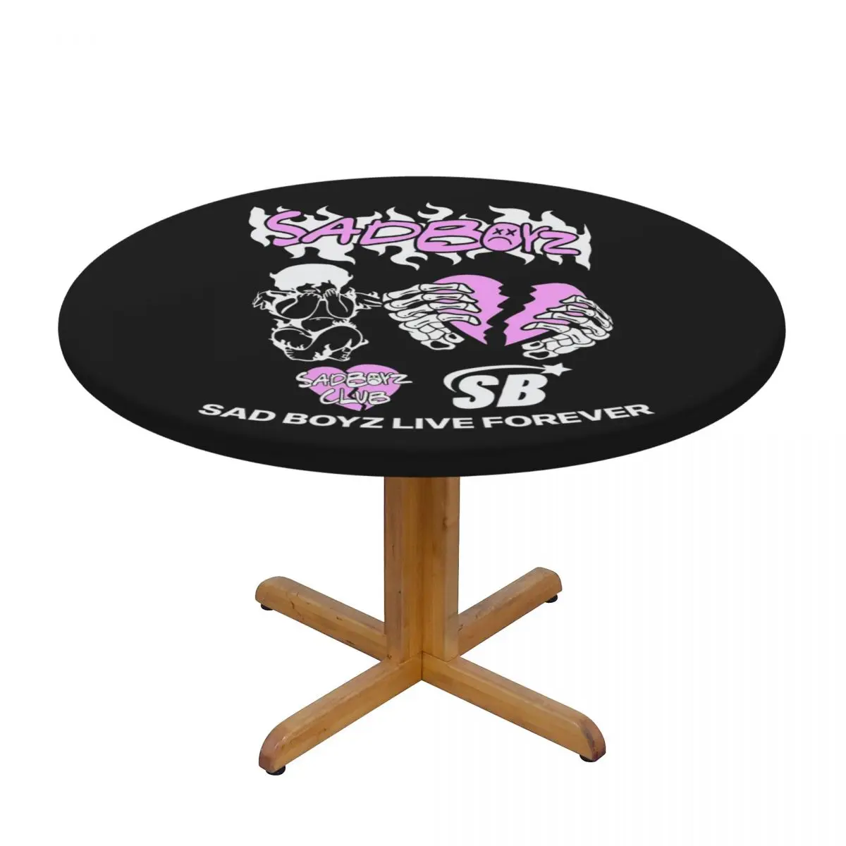 Junior H Merch Sad Boyz Waterproof Round Tablecloth Oilproof Table Cloth for Kitchen Events Dining Table Cover