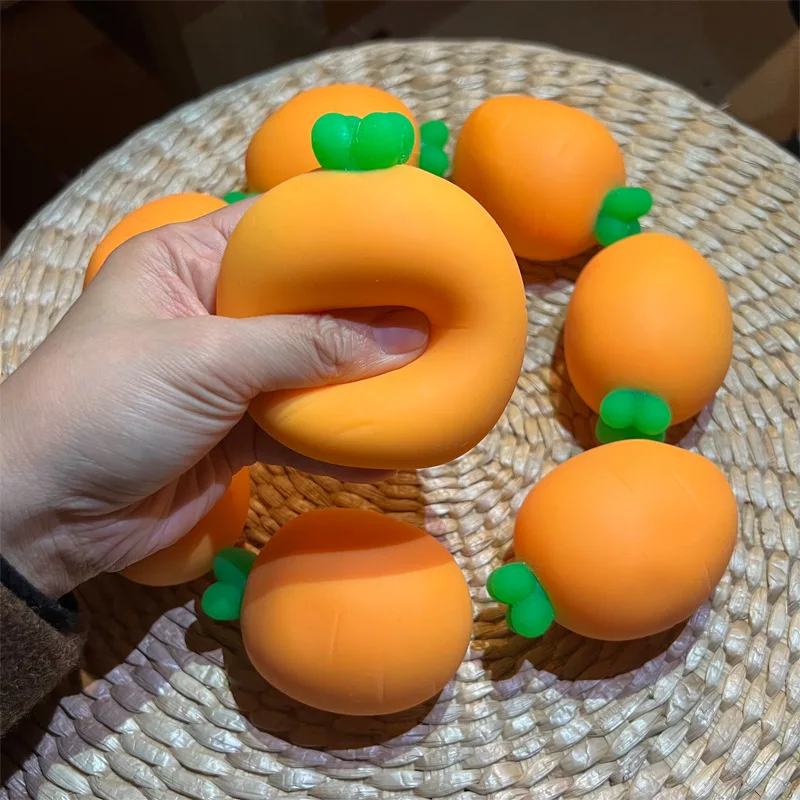 Cute Squishy Carrot Imitation Vegetable Rabbit Carrot Slow Rebound Stress Relief Toy Fidgeting Kids Toy Baby Toys Kawai Gifts