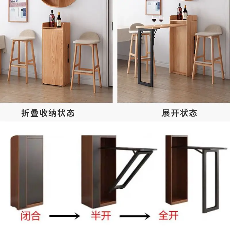 

Household entrance wine cabinet bar counter hardware folding connector, down-flip invisible dining table ca