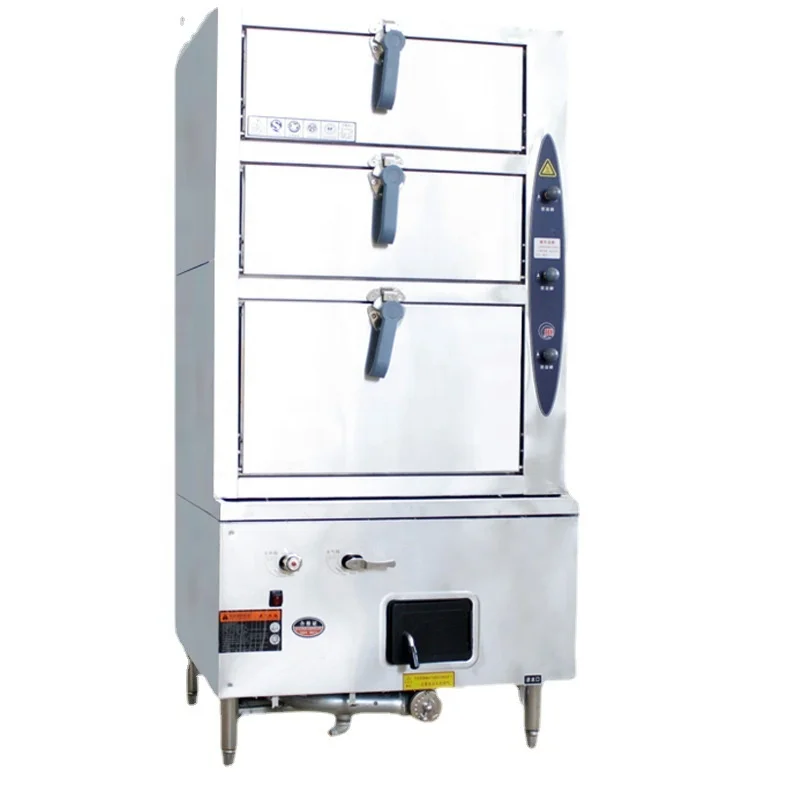 Food machinery Kitchen equipment Cooking separate rooms Three-door seafood steamer