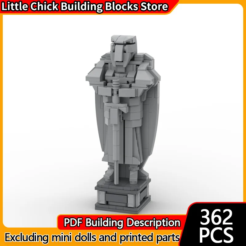 

City Street View Model MOC Building Bricks Knight Stone Statue Modular Technology Children Holiday Gifts Assemble Toys Suit