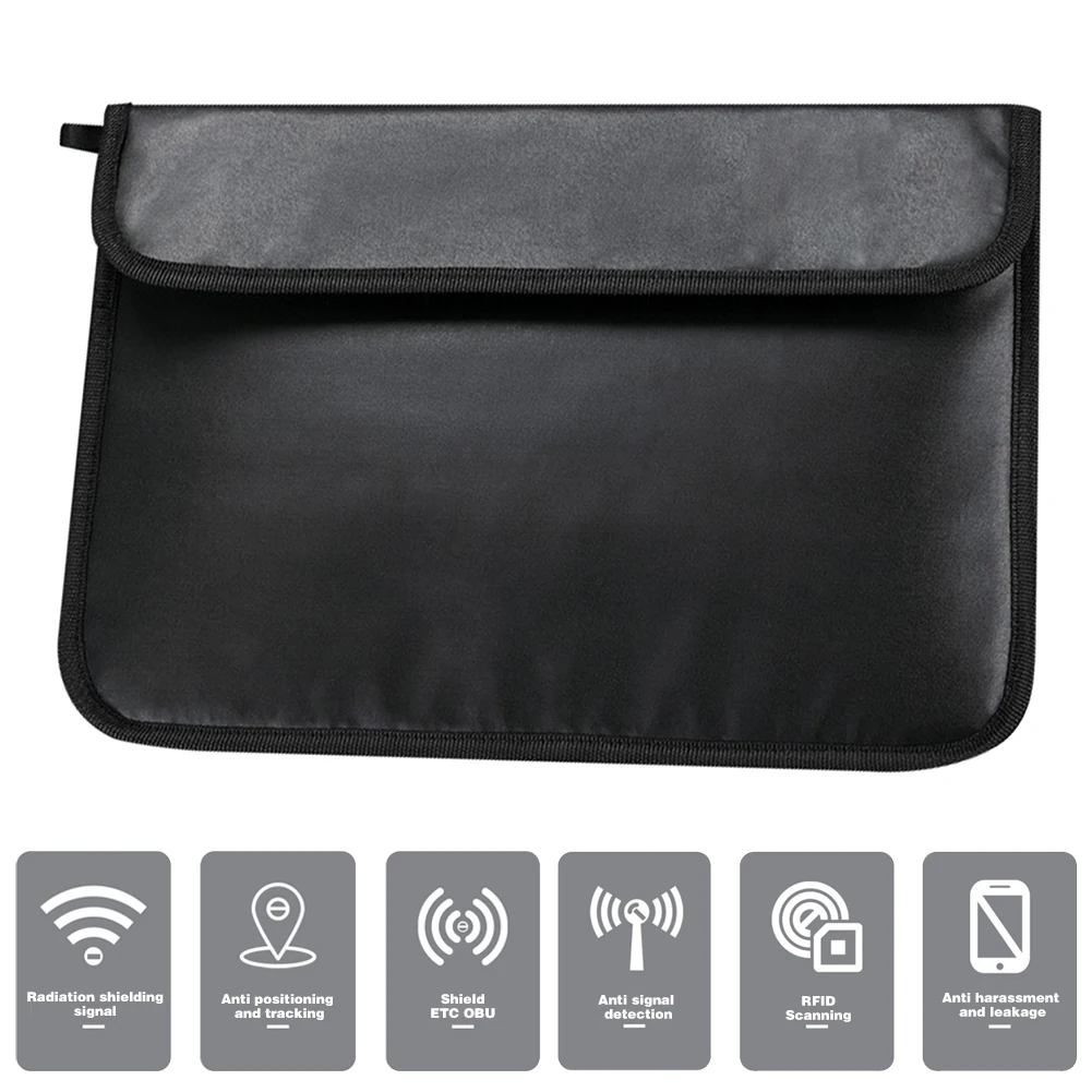 Shielding Portable Radiation Protection Faraday Cover PU Leather Cell PhoneBlocking Bag Laptop Tablet Anti-Tracking