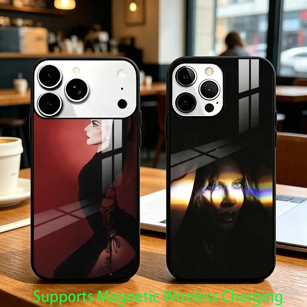 

USA Singer L-Lady Gaga Phone Case For iPhone17,16,15,14,13,12,11 Plus,Pro Compatible with magnetic wireless charging