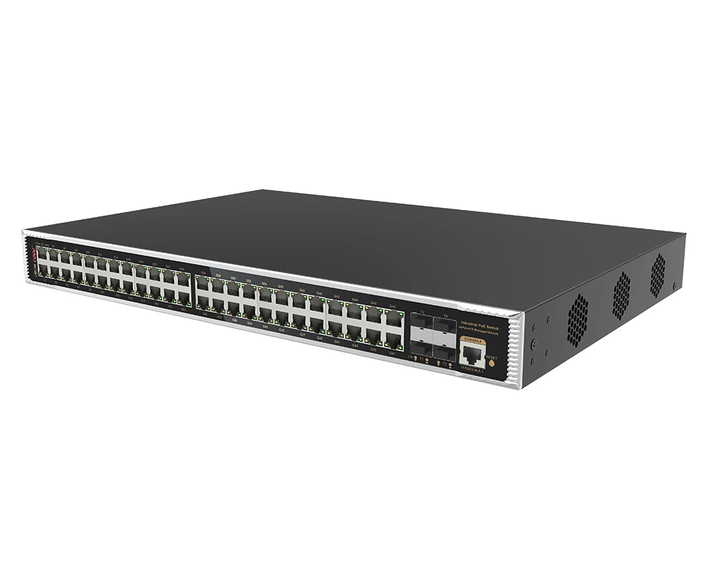 48-Port Industrial 10G PoE+ Core Switch 4x SFP+ Uplinks Managed for Data Center & Smart City