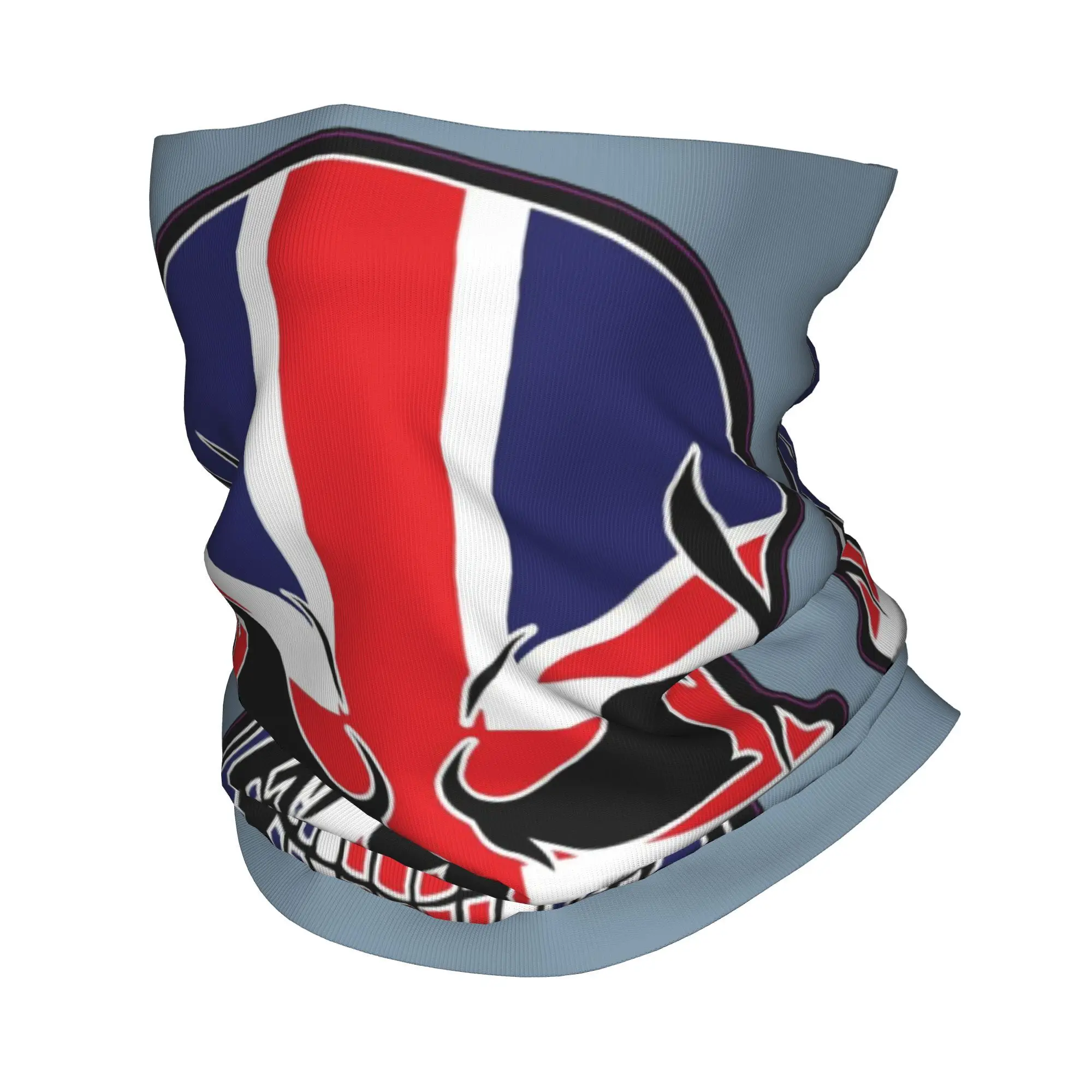 Custom Skull United Kingdom British Bandana Neck Gaiter for Ski Hunting Women Men Wrap Scarf 	  British Flag Balaclava Warmer