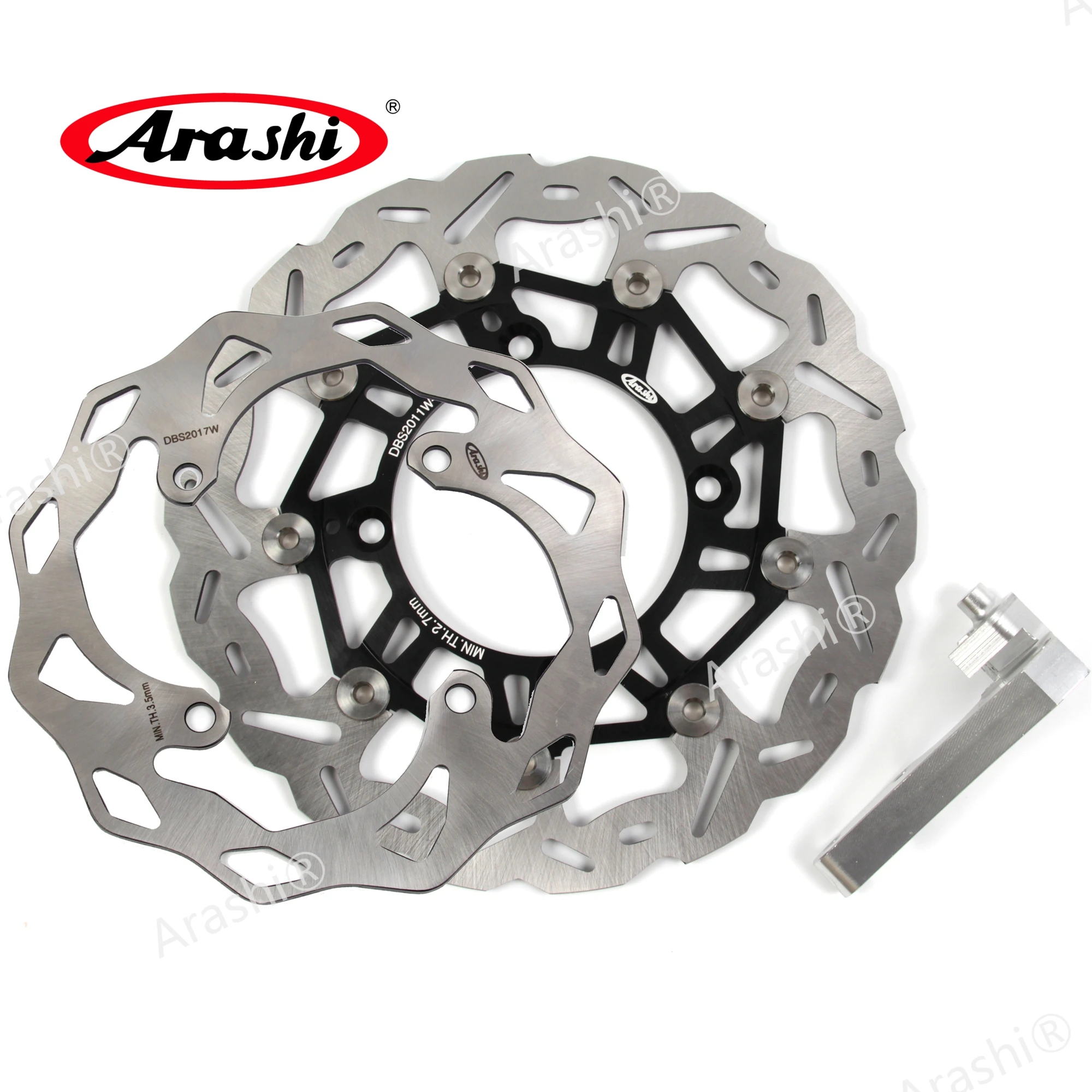 Arashi 1 Set For KAWASAKI KLX R 450 2007 - 2021 CNC Floating Front Rear Brake Disc Rotors Disk KLX450R KLX-R 2008 2009 2010 2011