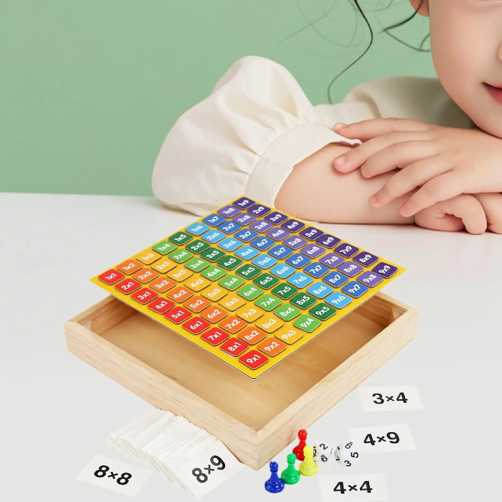 Wooden Multiplication Board Game Arithmetic Teaching Aids Counting Toy Math Toy Board Puzzle for Math Classroom Kid Girls Boys view 5