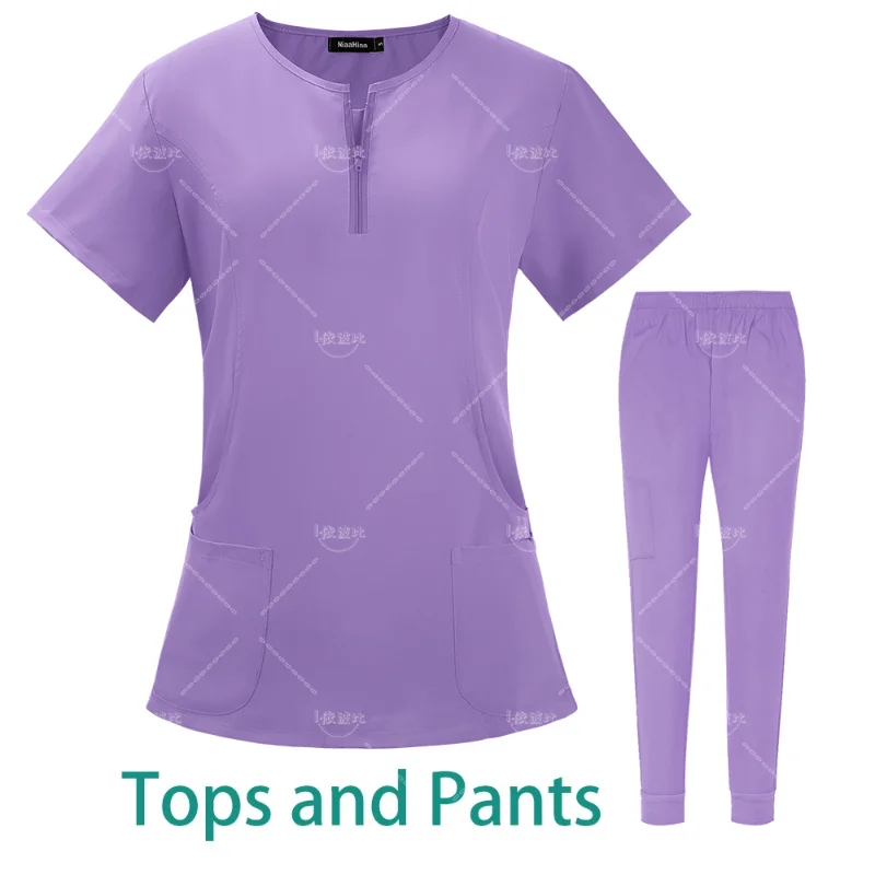 Fashion New Womens Scrub Spa Lab Uniform Set Veterinary Pet Shop Dental Clinic Cleaning Nursing Service Workwear Wholesale Price