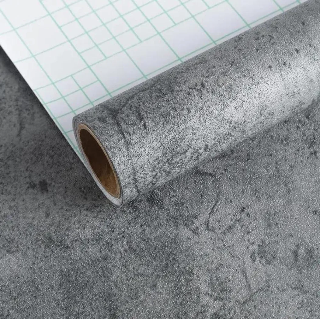 Industrial Cement Grey Clothing Store Living Room Decor Contact Paper Vinyl Self Adhesive Waterproof Wallpaper Wall Stickers