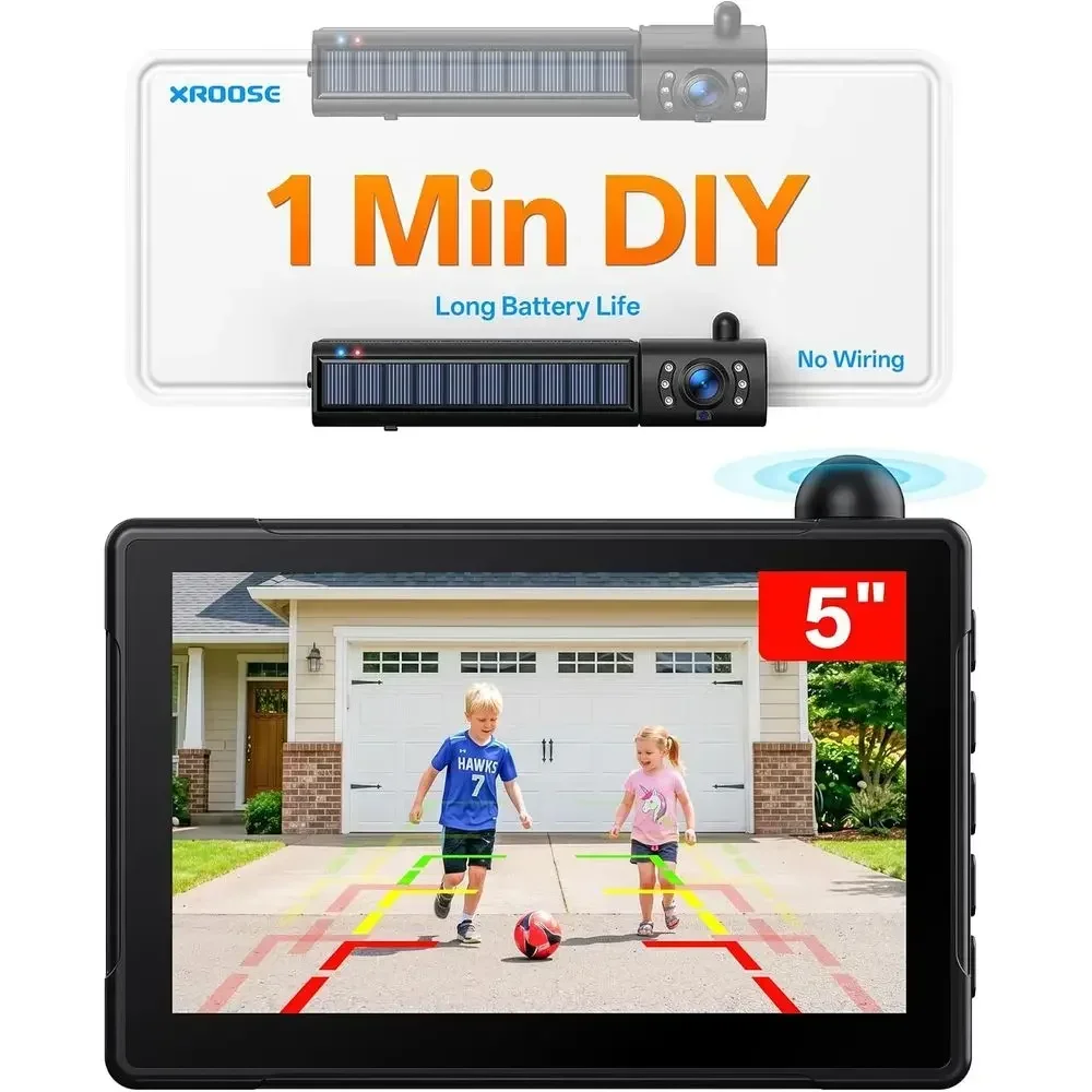Solar Wireless Backup Camera with 5