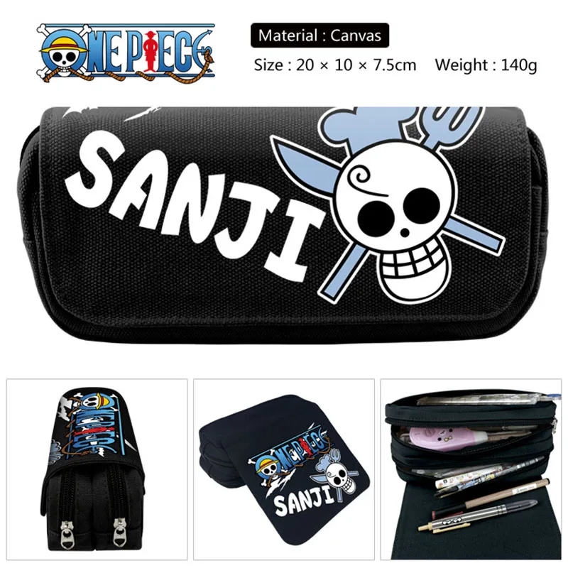 Anime Periphery One Piece School Stationery Pen Case Luffy Zoro Sanji Cartoon Pen Bag Multifunctional Pencil Case Children Gift
