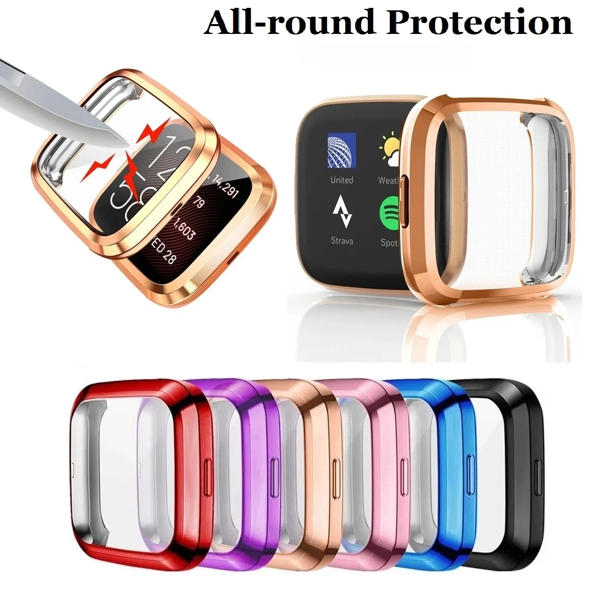 Milanese Strap For Fitbit Versa 4 3 2 Lite Band With TPU Case Screen Protector Bumper For Metal Bracelet For fitbit Sense2 Watch