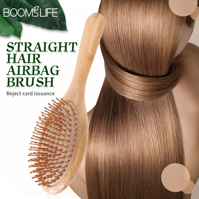 

Bamboo Hair Brush Women Bamboo Comb Wood Wide Teeth Hairbrush Scalp Hair Massager Detangling Reduce Hair Loss Styling Combs