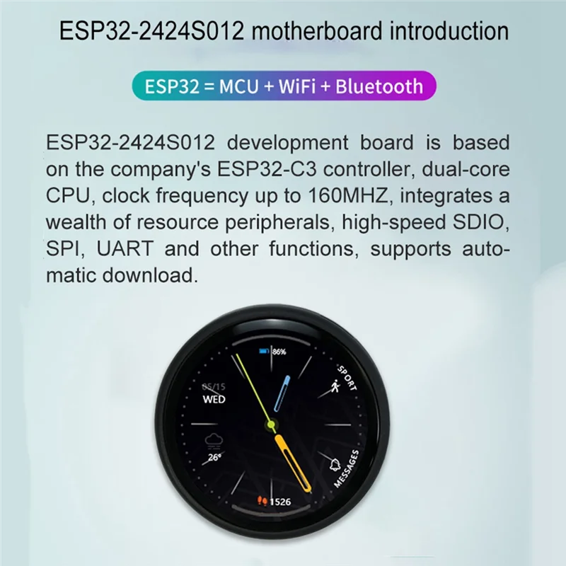 ESP32-C3 płyta rozwojowa 1.28 Cal ekran okrągły wyświetlacz LCD z Wifi moduł Bluetooth bez panelu dotykowego