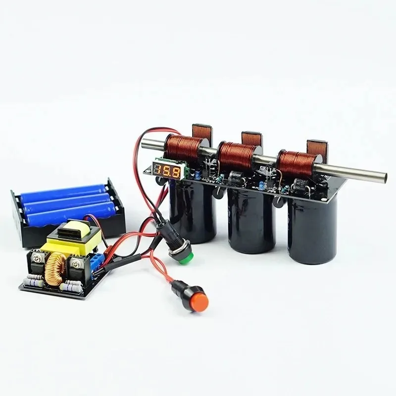 High Voltage Multi Stage Electromagnetic Coil Accelerator DIY Experiment Kit
