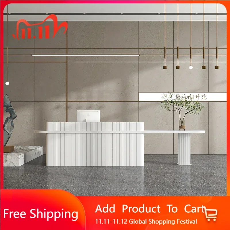 

Beauty Counter Table Cafe Store Showcase Receptionist Front Desk Salon Reception Beauty Executive Mostrador Unique Furniture