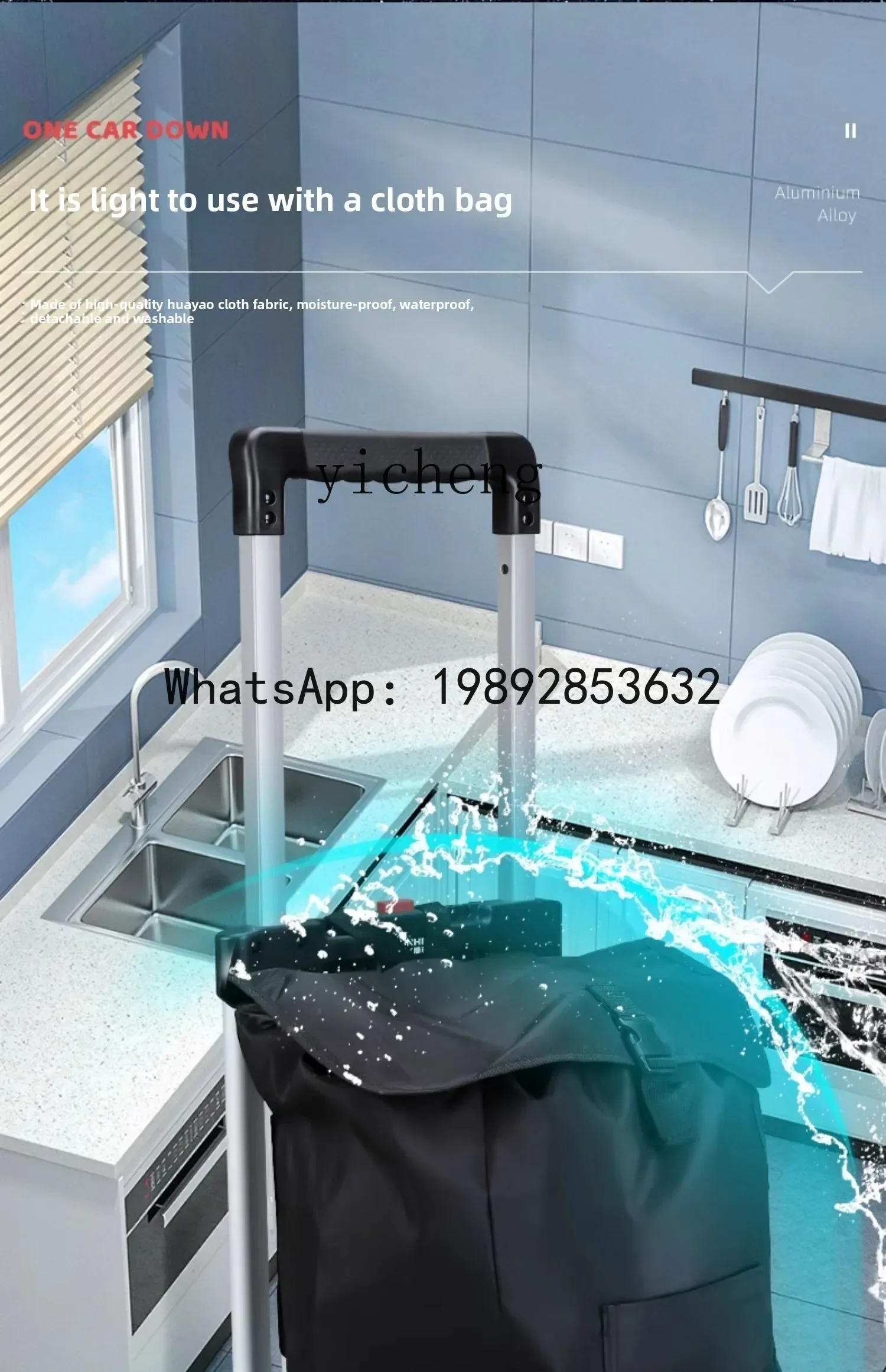 Troli dorong barang lipat portabel ABB, kereta dorong barang, trailer barang