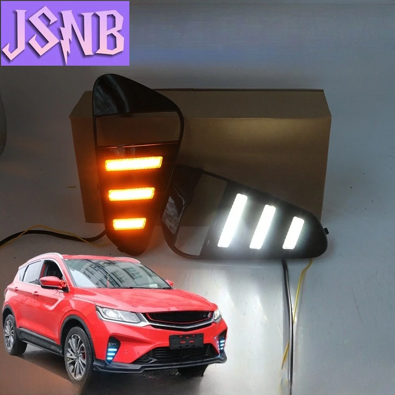 Led Daytime Running Light Front Fog Lamp Modification Dymanic Turn Signal Warning Light For Geely Coolray 18-20 for Proton X50