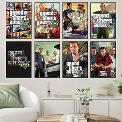 Grand Theft Auto V GTA5 Poster Prints Wall Sticker Painting Bedroom Living Room Decoration Office Home Self Adhesive