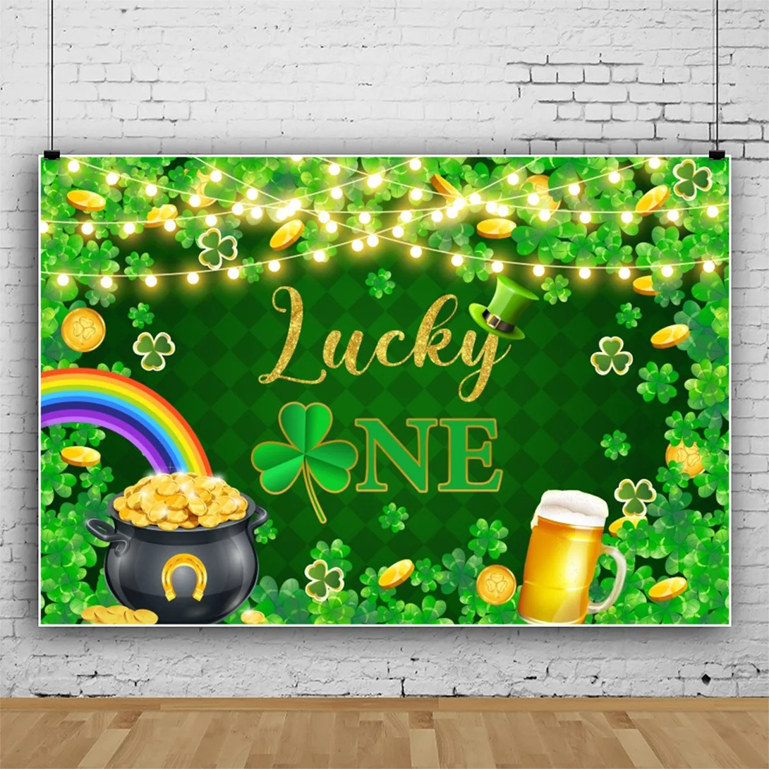 Photography Background Saint Patricks Day Green Leaf Kid Birthday Party Cake Smash Portrait Decor Backdrop Photo Studio Props