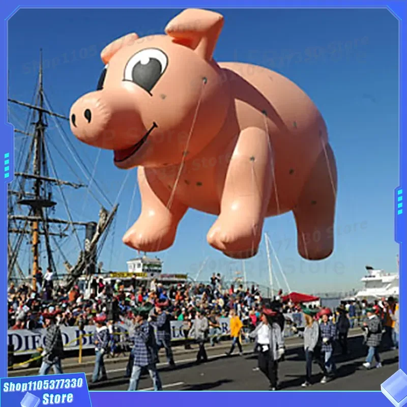 Giant Inflatable Flying Pig Balloon PVC Cartoon Air Model for Parade Event Celebration Helium Floating Decoration Custom