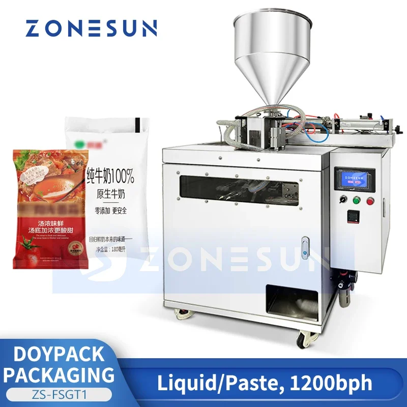 Zonesun ZS-FSGT1 Confezionatrice per sacchetti Macchina confezionatrice Doypack Riempitrice automatica per liquidi Riempitrice a pistoni