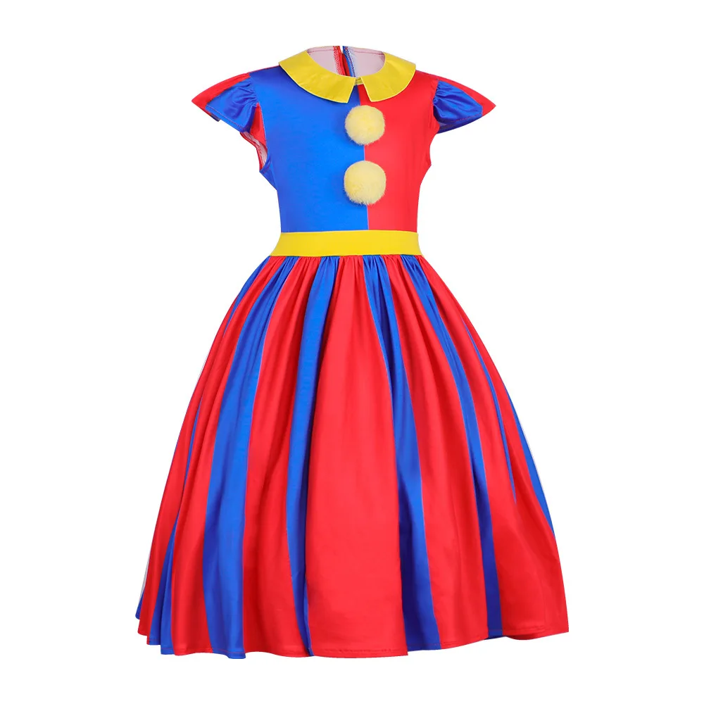 Pomni Dresses The Amazing Digital Circus Cosplay Costume Children Dress Halloween Cosplay Pomni Clothing