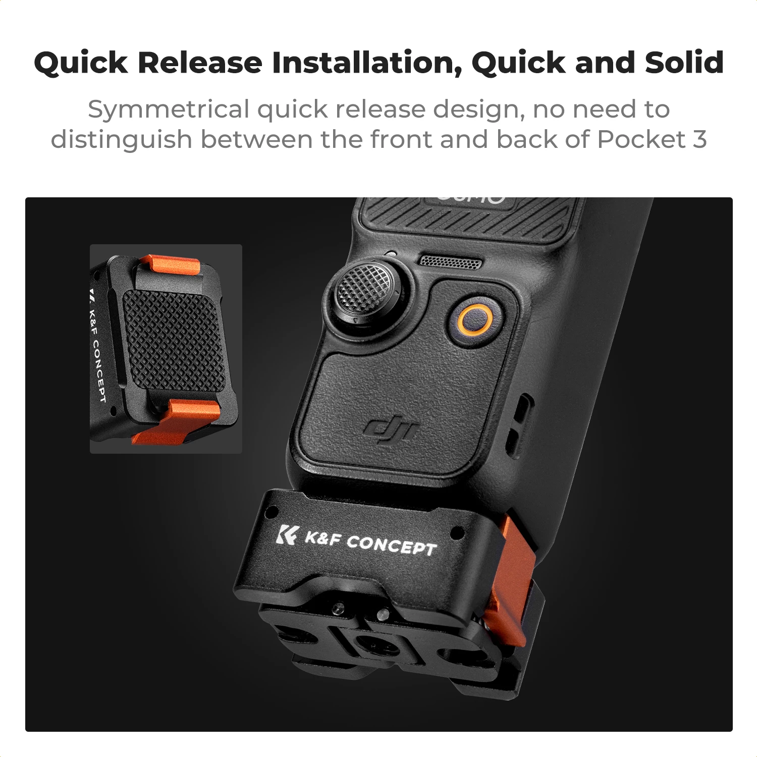 K & F Concept 2 حزمة محول الإفراج السريع جبل ل DJI Osmo Pocket 3 خلق كومبو ترايبود جبل سبائك الألومنيوم قوس القياسية