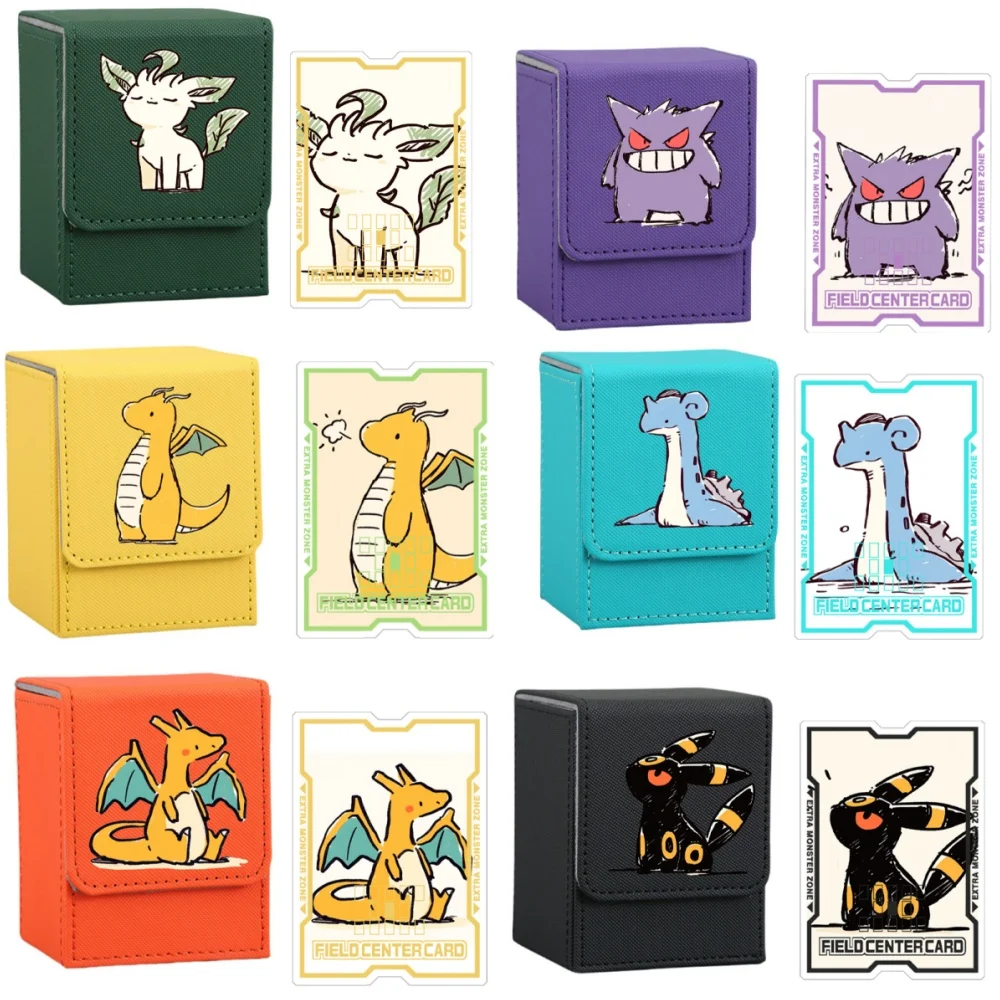 

Pokemon Ptcg Card Box Box Partition Center Cards Diy Leafeon Gengar Dragonite Greninja Charizard Anime Characters Game Props