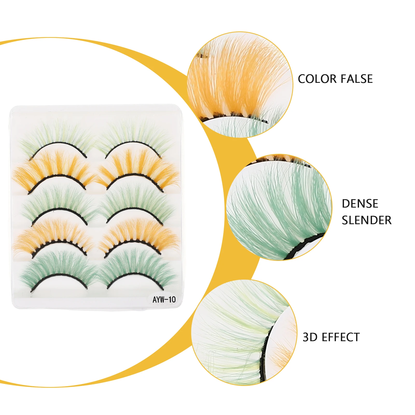 Lashes Natural Look Colorful False Eyelashes Fake Slim Colored Extension Halloween