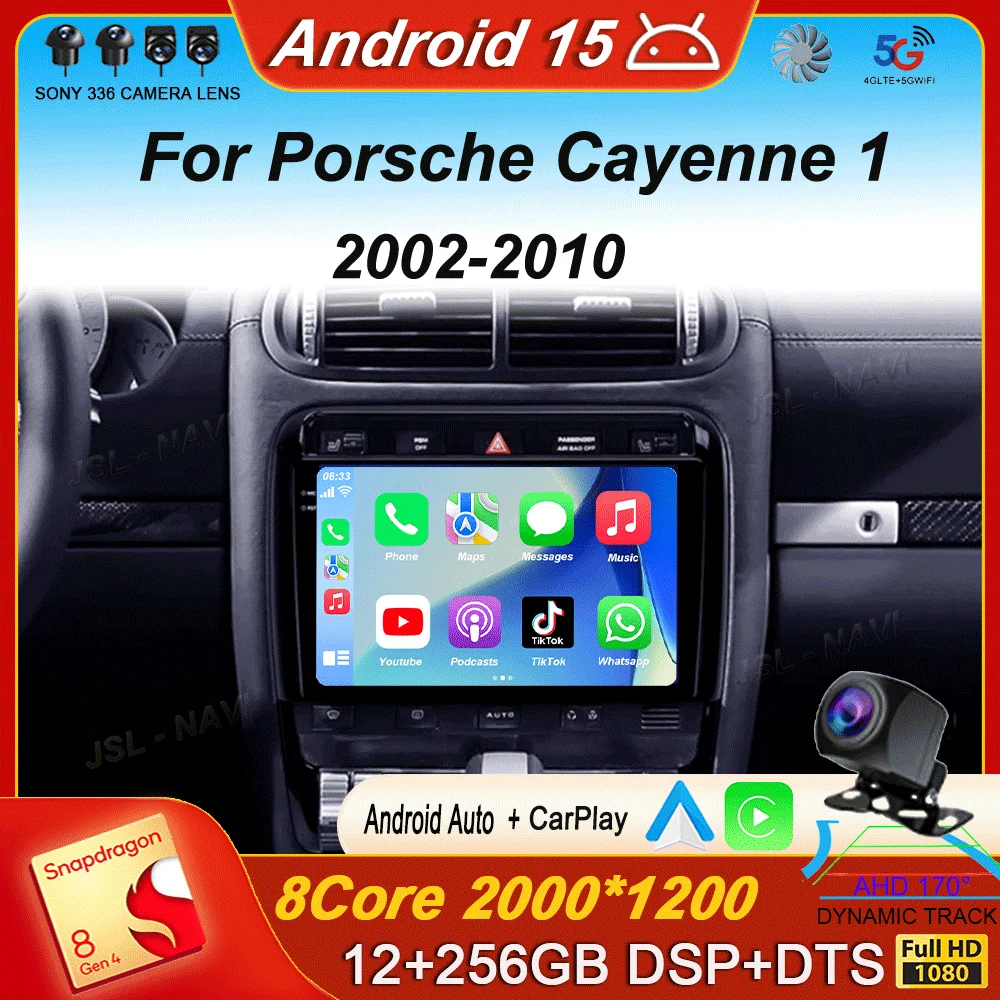 

Android15 Car Radio For Porsche Cayenne 1 2002 2003 2004 2005 - 2010 Multimedia Video Player 4G Navigation Carplay Head Unit DSP