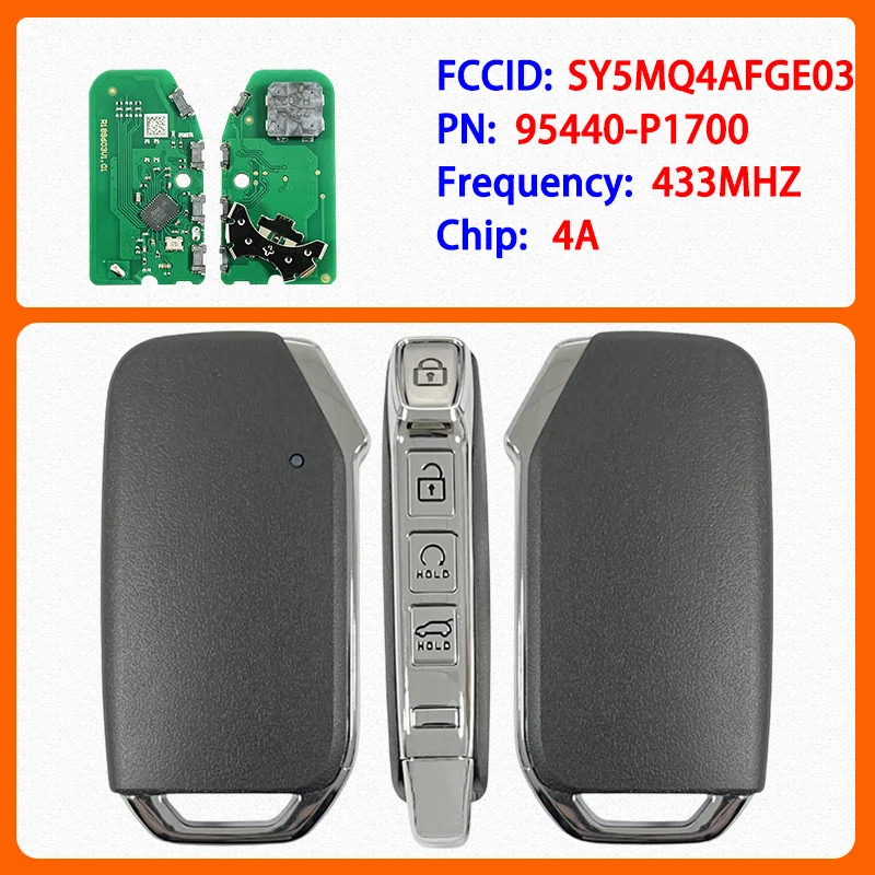 

CN051207 Aftermarket 4 Buttons Smart Key PN 95440-P1700 FCC SY5MQ4FGE03 4A Chip 434MHz Keyless Go For Kia Sportage 2022-205