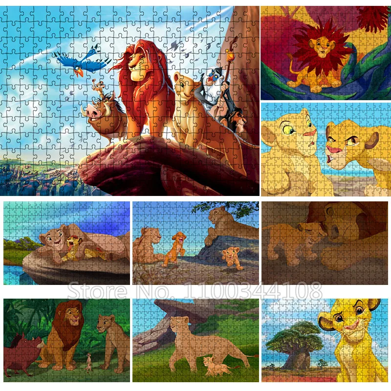 

300/500/1000 Pieces Puzzle Disney Movie The Lion King Jigsaw Puzzles Adult Decompression Toys Children's Handmade Collectibles