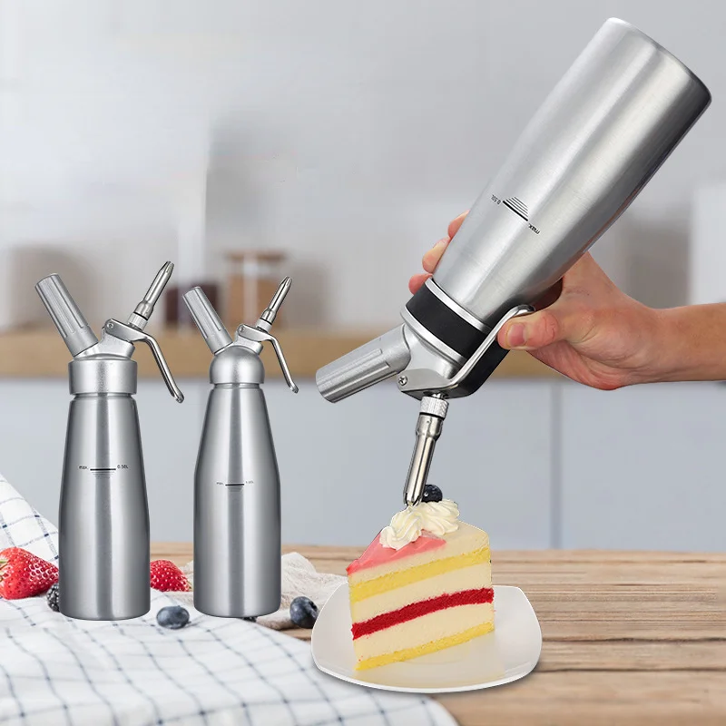 

Beeman Cream Dispenser Handmade Butter Mixer, Butter Dispenser With Decorative Nozzle, Made of Aluminum, 500ml Kitchen Tools Set