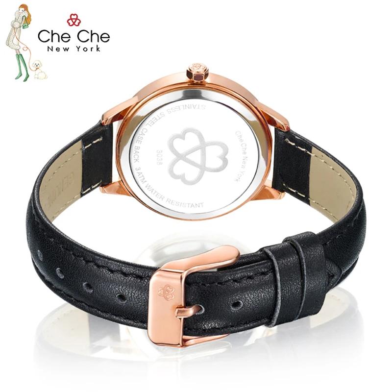 CHECHE Watch female genuine cherry gemstone light luxury temperament quartz tide elegant fashion simple thin send gift box CC038