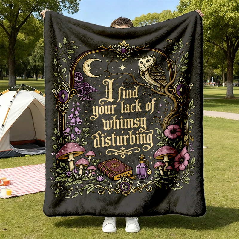 I Find Your Lack Of Whimsy Disturbing Flannel Blanket, Witchy Flannel Blanket, Aesthetic Feminist
