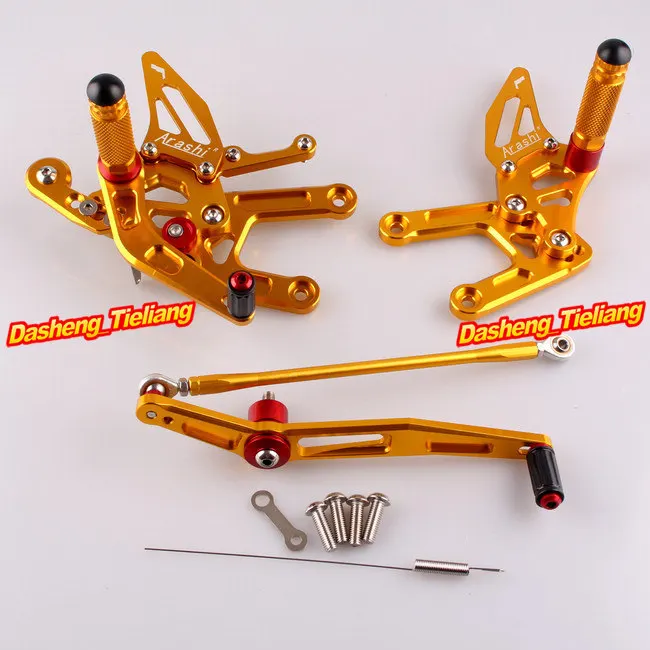 Gold CNC Rearset Rear Set Foot Pegs Rests Kit For Yamaha YZF R6 2006 2007 2008 2008 2009 2010 2011 2012 2013 2014 2015 2016