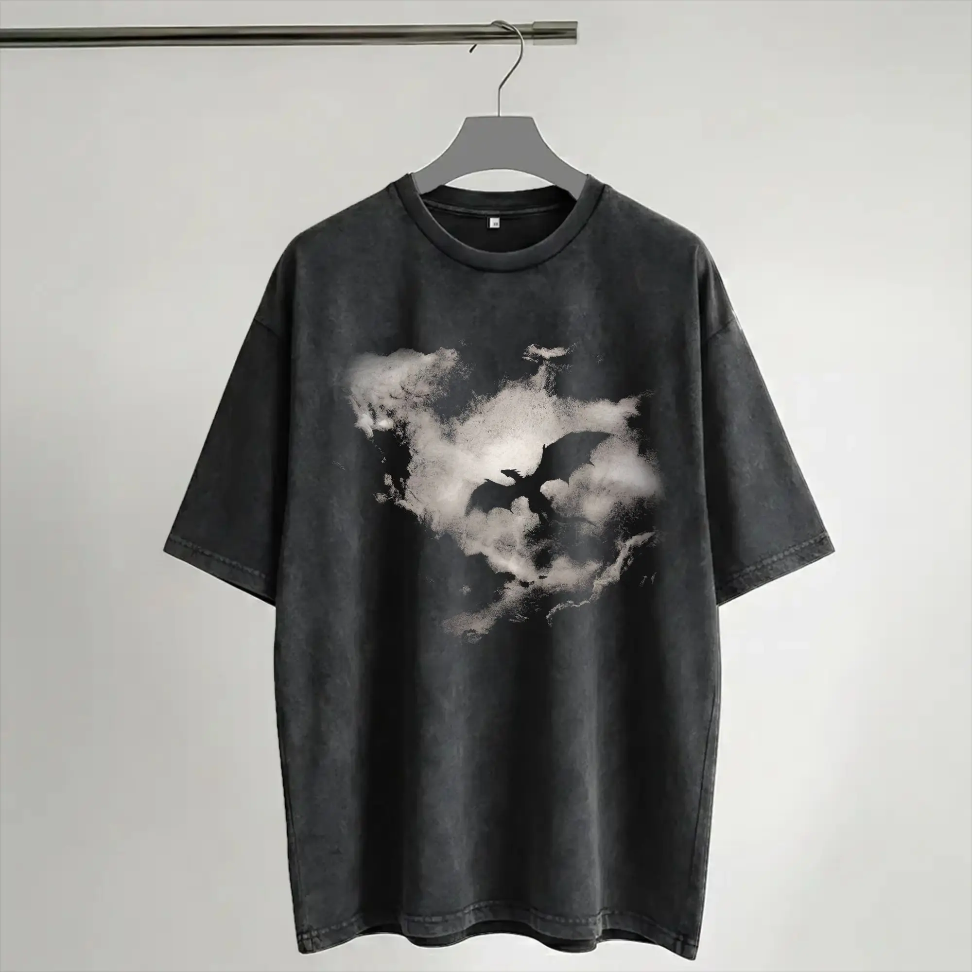 Houses of the Dragons Washed T Shirt Streetwear Hip Hop Vintage T-Shirt  Tees Tops for Men Women Short Sleeve Streetwear