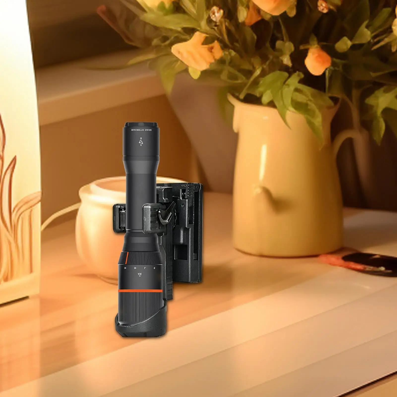 Flashlight 360 Degree Rotating Holder rotate side opening Belt clip Flashlight 5-piece set Pouch belt clip Quick pull out sleeve