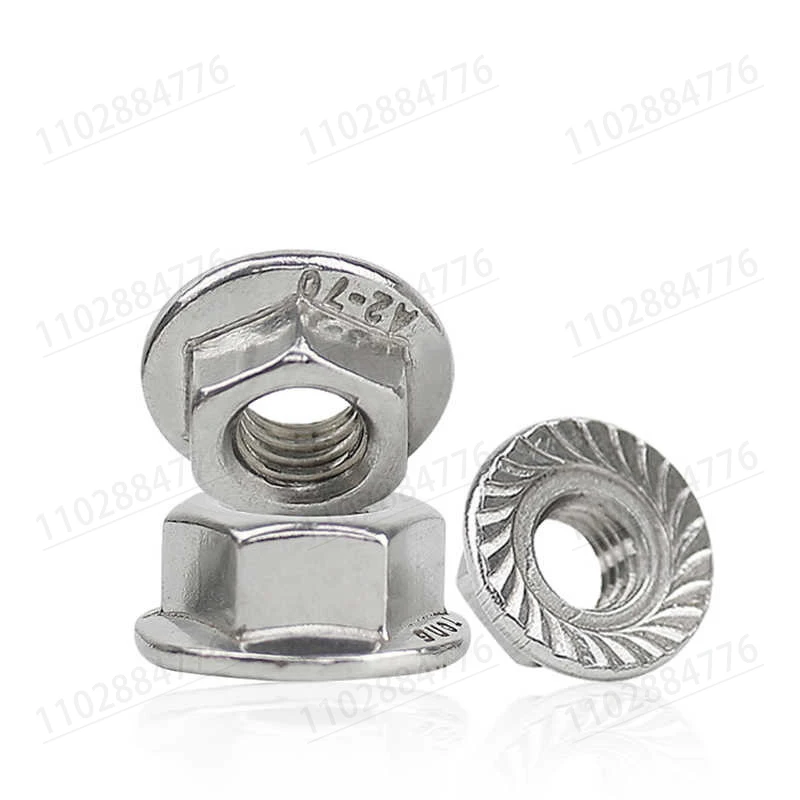 M3 M4 M5 M6 M8 M10 M12 High Quality Stainless Steel Hexagon Hex Head Serrated Spinlock Flange Nut Locknut Lock Nut DIN6923