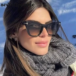 Vintage Small Cat Eye Sunglasses Women Luxury Designer Retro Cateye Sun Glasses for Ladies New Fashion Square Sunglass Female