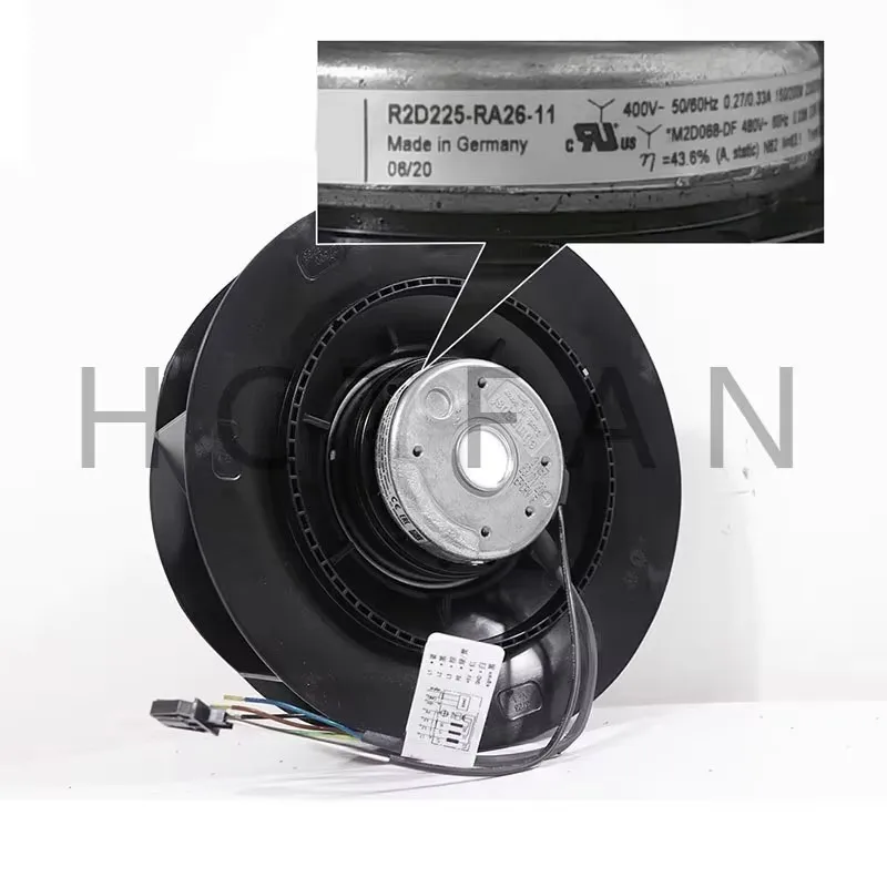 Brand New Original Variable frequency centrifugal fan 6RY1801-0AA02 R2D225-RA26-11 400V 0.27/0.33A 250/200W 2530/2700r/min 400Pa
